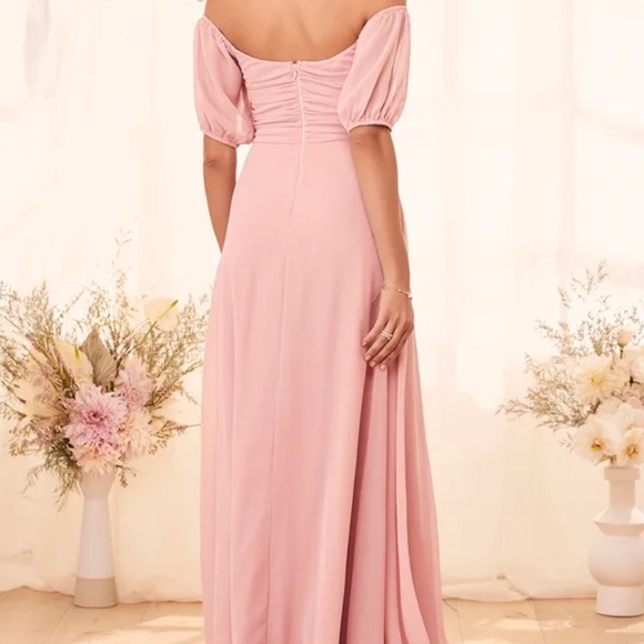 Lulus Off-the-Shoulder Puff Sleeve Maxi Dress - Picture 2 of 11